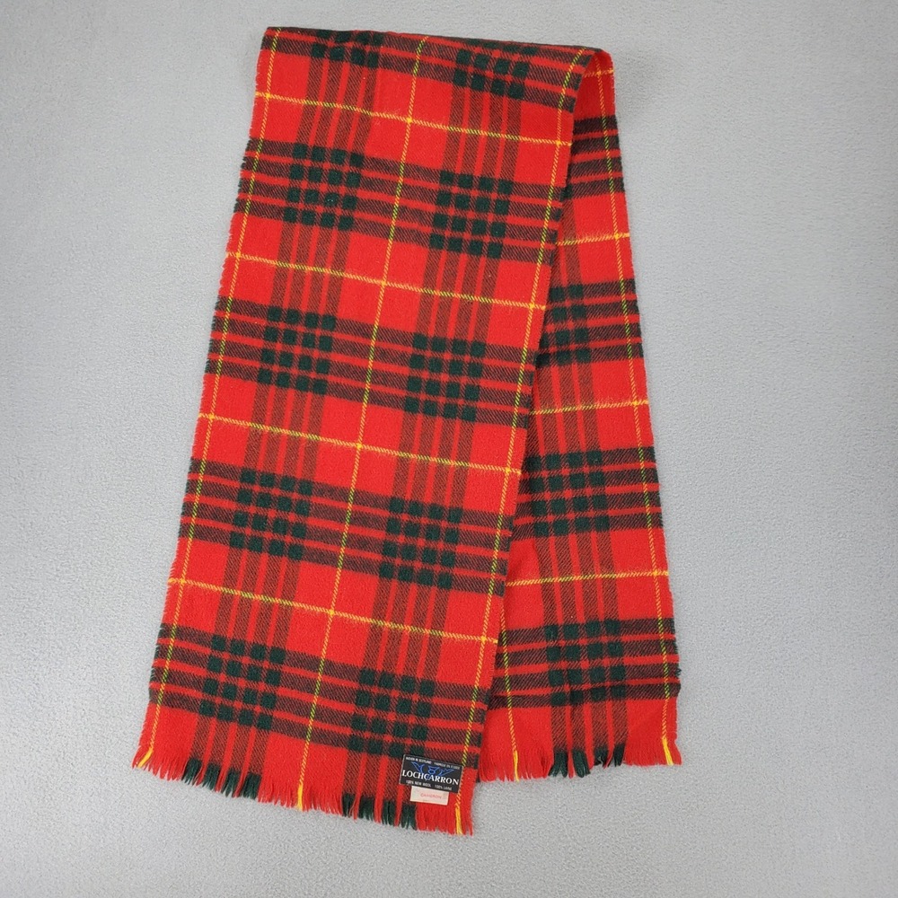 Lochcarron Scarf Unisex Red Cameron Tartan Plaid 100% New Wool Made in Scotland